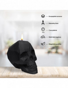 Świeca Skull Low-Poly Black...
