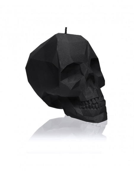 Świeca Skull Low-Poly Black Matt Big