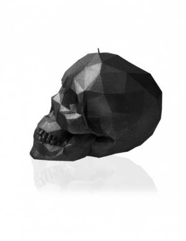 Świeca Skull Low-Poly Black Metallic Big