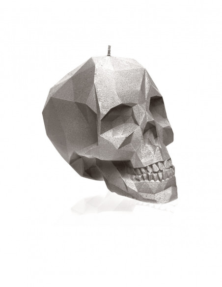 Świeca Skull Low-Poly Gray Big