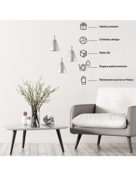 Świeca Skull Low-Poly Gray Big