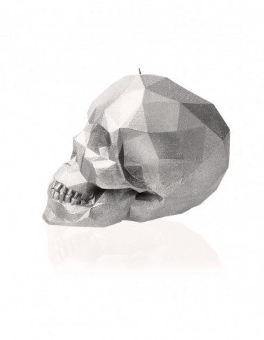 Świeca Skull Low-Poly Silver Big