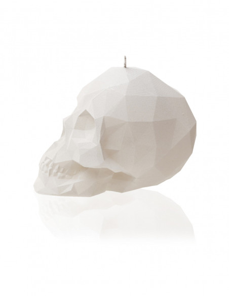 Świeca Skull Low-Poly White Big
