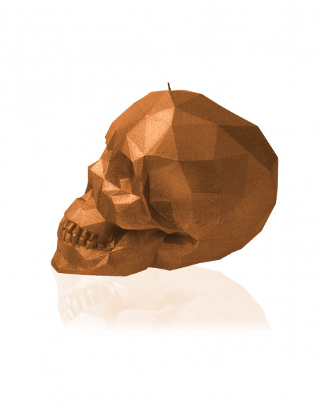 Świeca Skull Low-Poly Gold Big