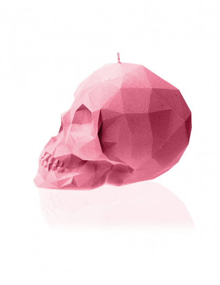 Świeca Skull Low-Poly Pink Big