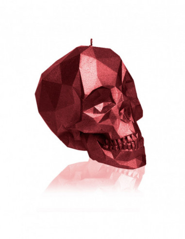 Świeca Skull Low-Poly Red Metallic Big