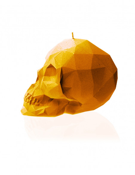Świeca Skull Low-Poly Orange Big