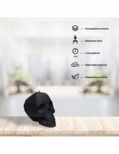 Świeca Skull Low-Poly Black...