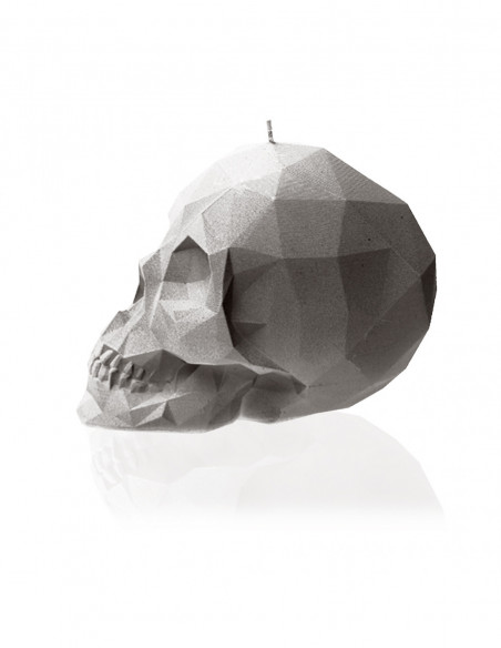 Świeca Skull Low-Poly Gray Small
