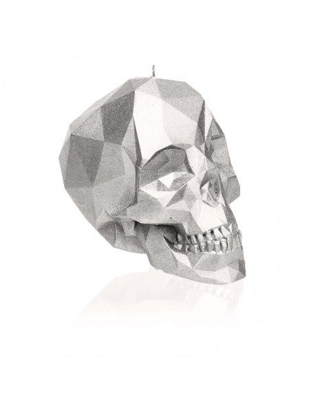 Świeca Skull Low-Poly Silver Small
