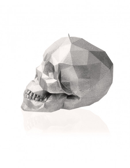 Świeca Skull Low-Poly Silver Small