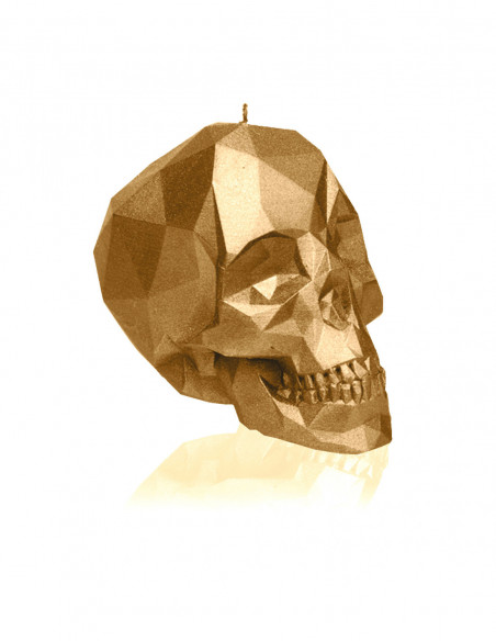 Świeca Skull Low-Poly Classic Gold Small