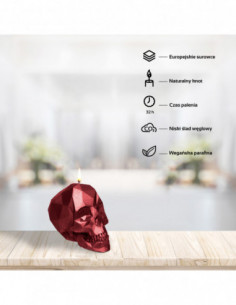 Świeca Skull Low-Poly Red... 2