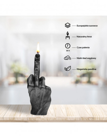 Świeca Hand FCK Black Metallic