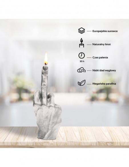 Świeca Hand FCK Silver