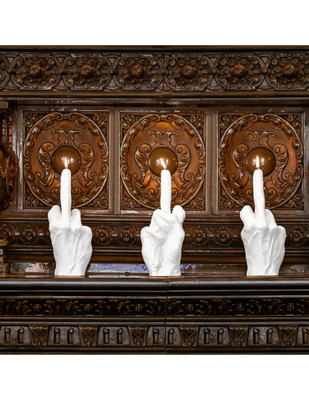 Świeca Hand FCK White