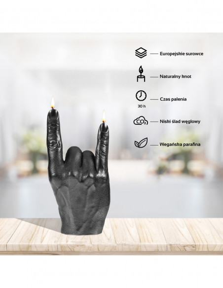Świeca Hand RCK Black Metallic