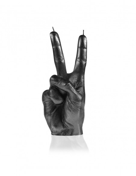 Świeca Hand Peace Black Metallic