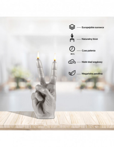 Świeca Hand Peace Gray