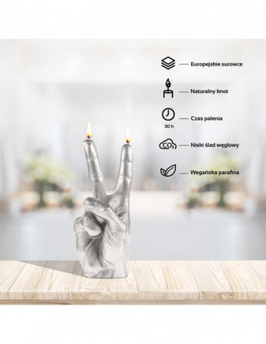 Świeca Hand Peace Silver