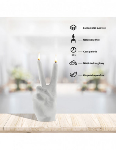 Świeca Hand Peace White