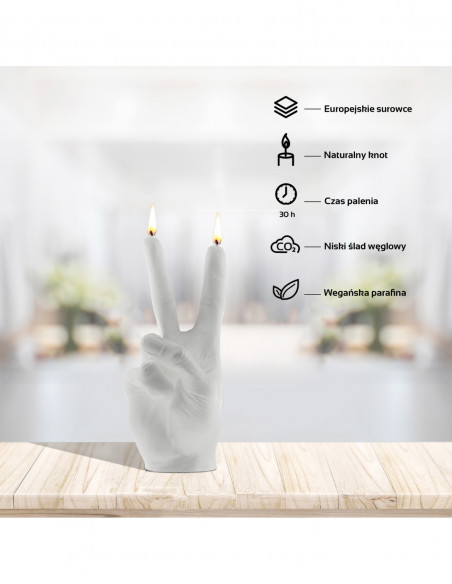 Świeca Hand Peace White