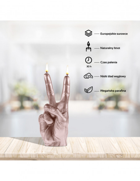 Świeca Hand Peace Rose Gold