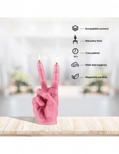 Świeca Hand Peace Pink