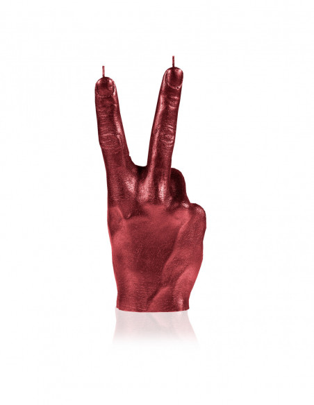 Świeca Hand PEACE Red Metallic