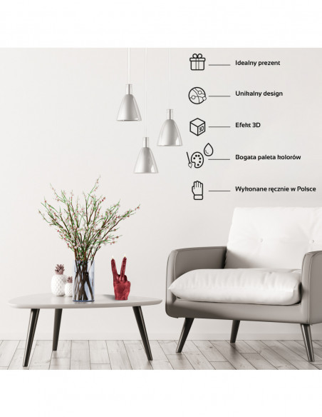 Świeca Hand PEACE Red Metallic