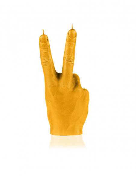 Świeca Hand Peace Yellow