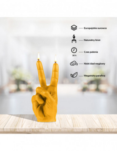 Świeca Hand Peace Yellow