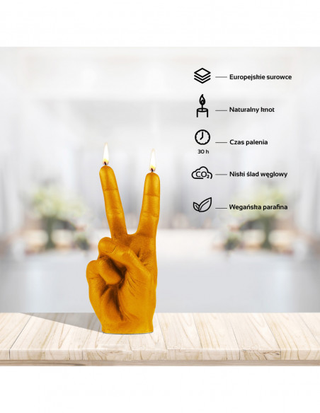 Świeca Hand Peace Orange