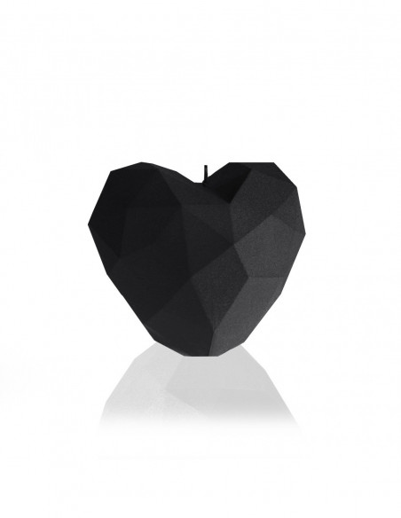 Świeca Heart Low-Poly Black Matt