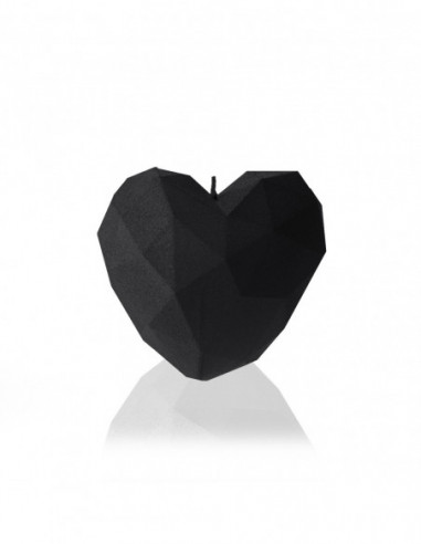 Świeca Heart Low-Poly Black Matt