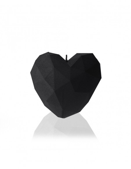 Świeca Heart Low-Poly Black Matt