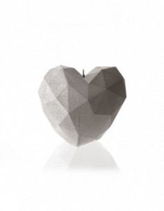 Świeca Heart Low-Poly Gray
