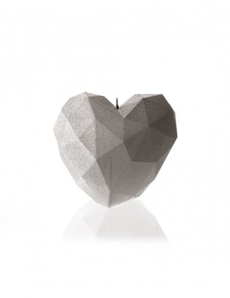 Świeca Heart Low-Poly Gray