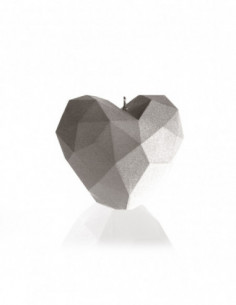 Świeca Heart Low-Poly Gray 2