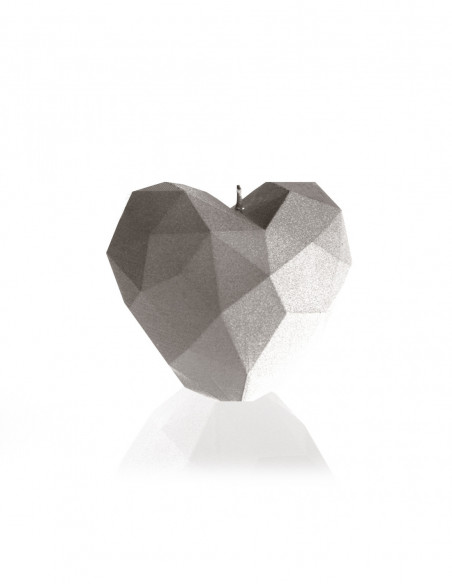 Świeca Heart Low-Poly Gray