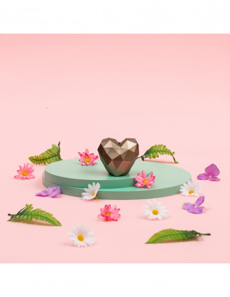 Świeca Heart Low-Poly Steel