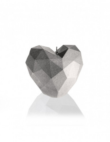 Świeca Heart Low-Poly Silver