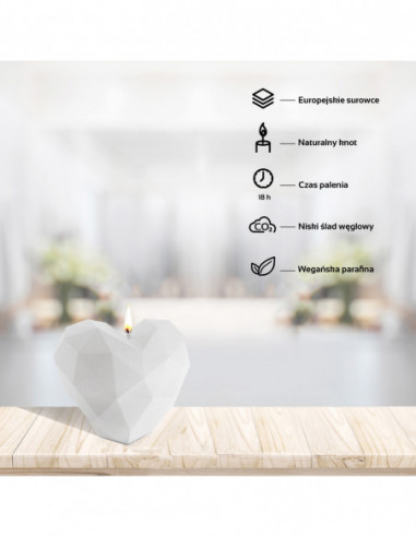 Świeca Heart Low-Poly White