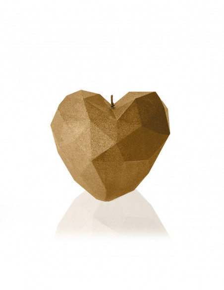 Świeca Heart Low-Poly Classic Gold