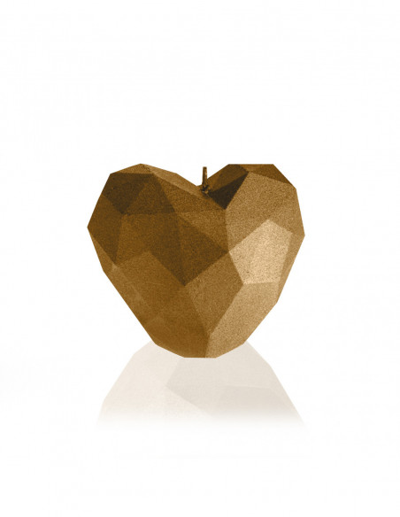 Świeca Heart Low-Poly Classic Gold