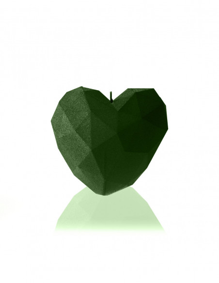 Świeca Heart Low-Poly Dark Green