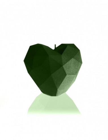 Świeca Heart Low-Poly Dark Green