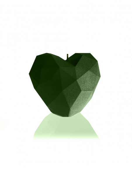 Świeca Heart Low-Poly Dark Green