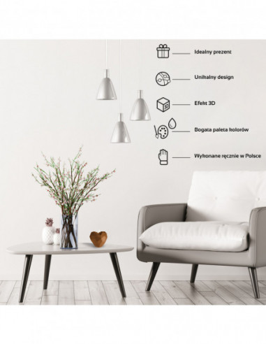 Świeca Heart Low-Poly Gold