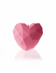 Świeca Heart Low-Poly Pink